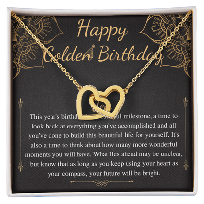 Golden Birthday Gift Necklace, Happy Golden Birthday, Golden Birthday Jewelry,Special Gift,Golden Birthday Present,Link Heart Necklace #0648 jen