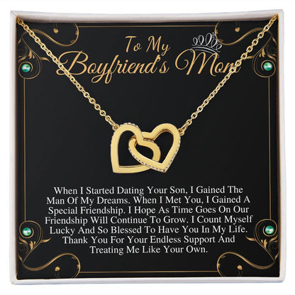 To My Boyfriends Mom Heart Necklace Gift, Boyfriend Mom Birthday Gift, BF Mom Necklace Christmas Gift, Heart Necklace Gift To Boyfriends Mom