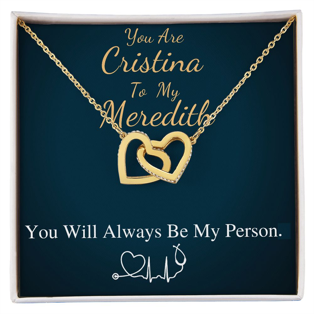 You Are The Cristina To My Meredith Necklace, Grey's Anatomy, Best Friend Gift, Grey Anatomy Gift, My Person Necklace, Linked Heart #0579 new