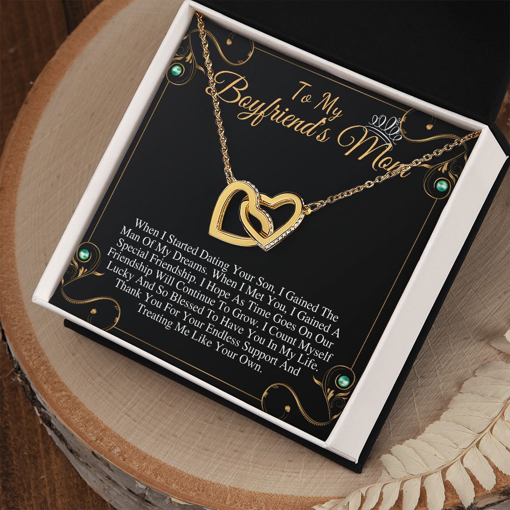 To My Boyfriends Mom Heart Necklace Gift, Boyfriend Mom Birthday Gift, BF Mom Necklace Christmas Gift, Heart Necklace Gift To Boyfriends Mom