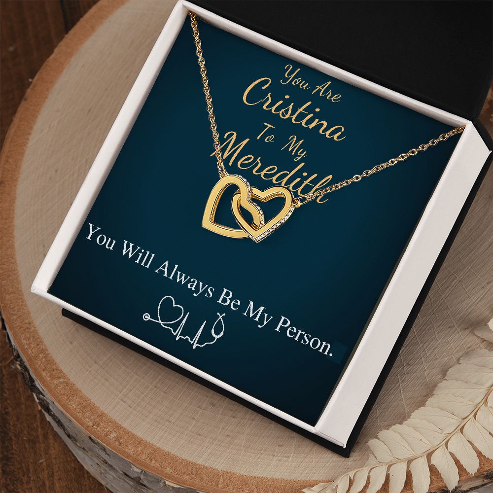 You Are The Cristina To My Meredith Necklace, Grey's Anatomy, Best Friend Gift, Grey Anatomy Gift, My Person Necklace, Linked Heart #0579 new