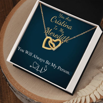 You Are The Cristina To My Meredith Necklace, Grey's Anatomy, Best Friend Gift, Grey Anatomy Gift, My Person Necklace, Linked Heart #0579 new