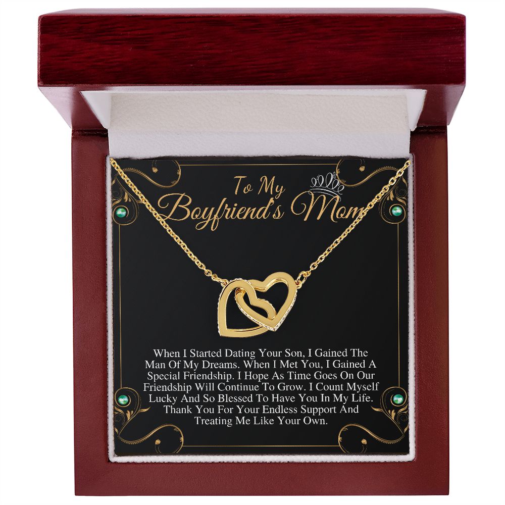 To My Boyfriends Mom Heart Necklace Gift, Boyfriend Mom Birthday Gift, BF Mom Necklace Christmas Gift, Heart Necklace Gift To Boyfriends Mom