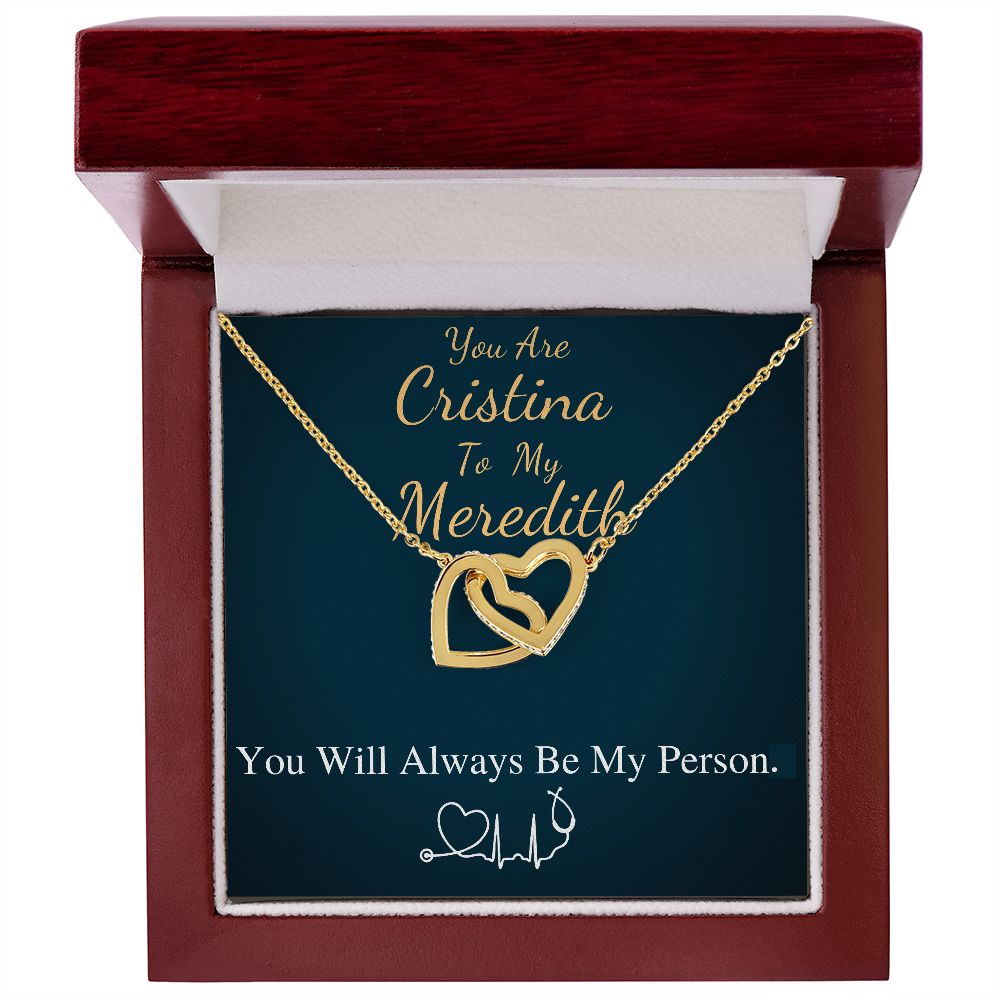 You Are The Cristina To My Meredith Necklace, Grey's Anatomy, Best Friend Gift, Grey Anatomy Gift, My Person Necklace, Linked Heart #0579 new