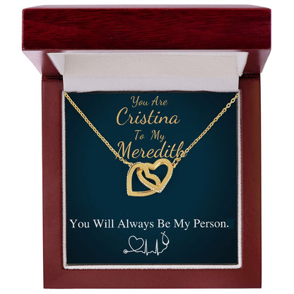 You Are The Cristina To My Meredith Necklace, Grey's Anatomy, Best Friend Gift, Grey Anatomy Gift, My Person Necklace, Linked Heart #0579 new