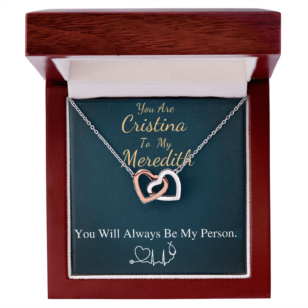 You Are The Cristina To My Meredith Necklace, Grey's Anatomy, Best Friend Gift, Grey Anatomy Gift, My Person Necklace, Linked Heart #0579 new