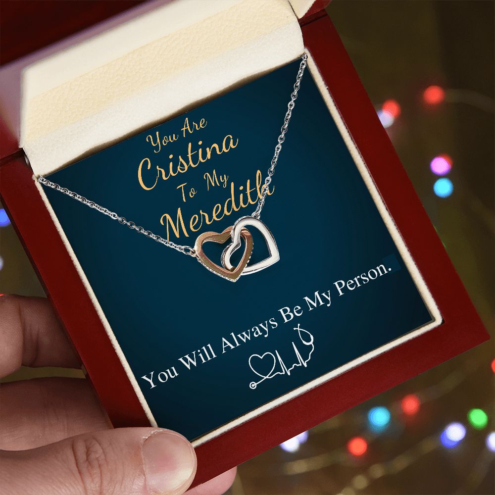 You Are The Cristina To My Meredith Necklace, Grey's Anatomy, Best Friend Gift, Grey Anatomy Gift, My Person Necklace, Linked Heart #0579 new