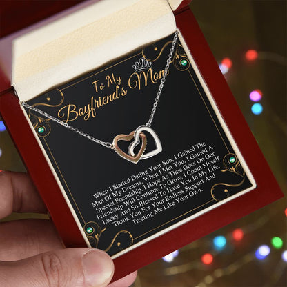 To My Boyfriends Mom Heart Necklace Gift, Boyfriend Mom Birthday Gift, BF Mom Necklace Christmas Gift, Heart Necklace Gift To Boyfriends Mom