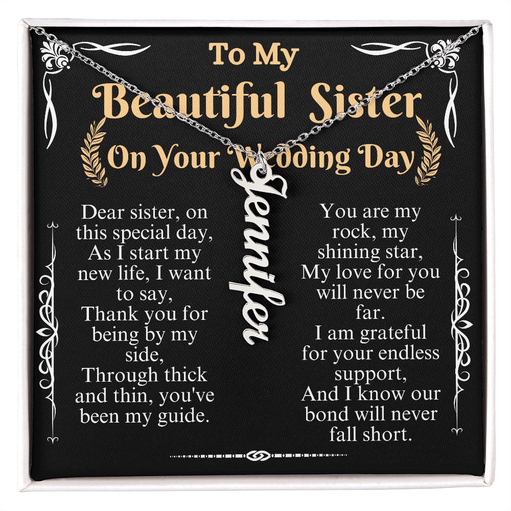 to my beautiful sister on your wedding day