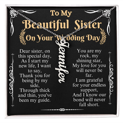 to my beautiful sister on your wedding day