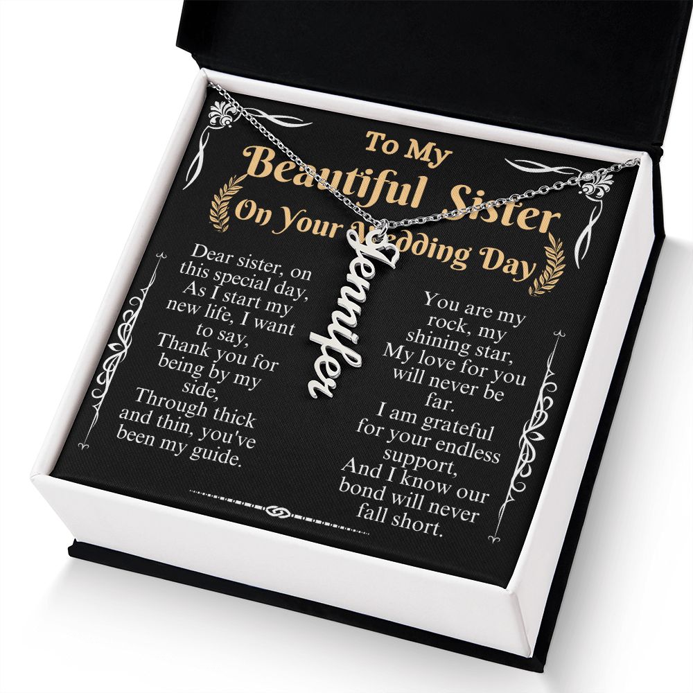 to my beautiful sister on your wedding day