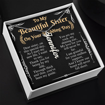 to my beautiful sister on your wedding day