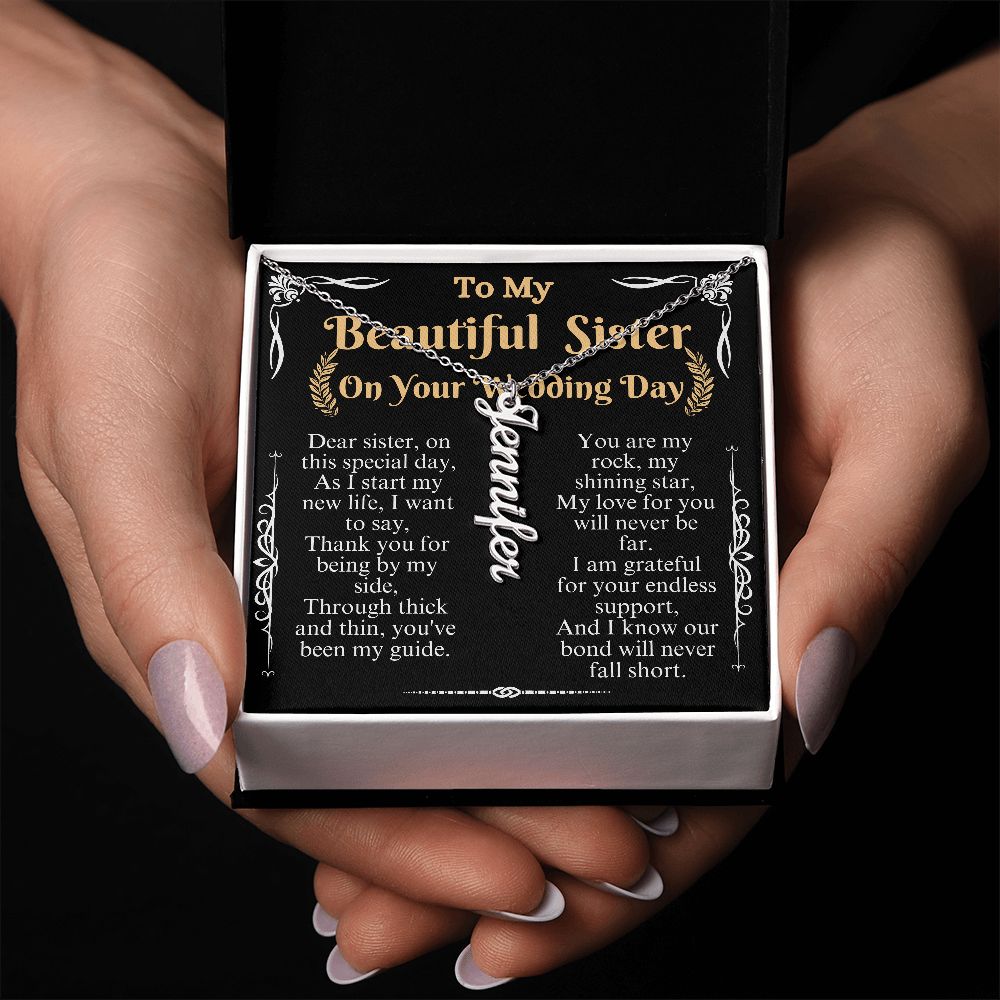 to my beautiful sister on your wedding day
