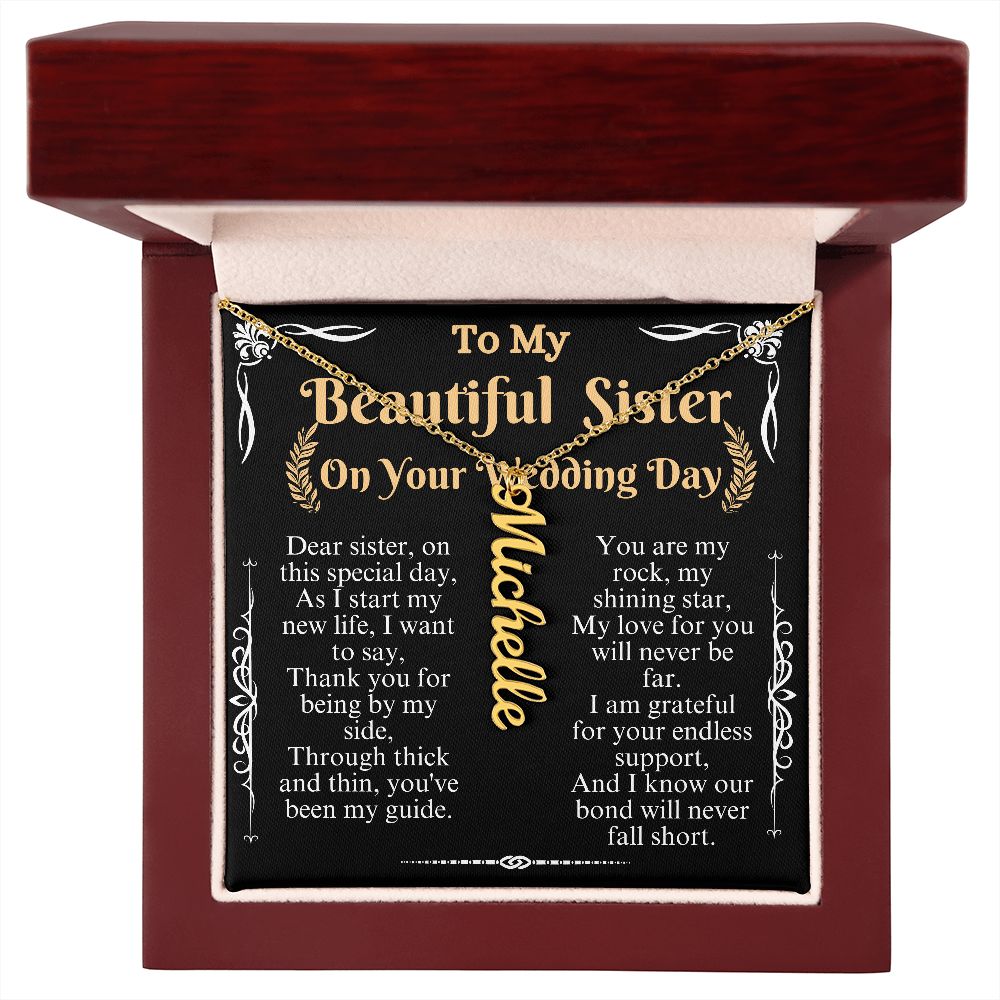 to my beautiful sister on your wedding day