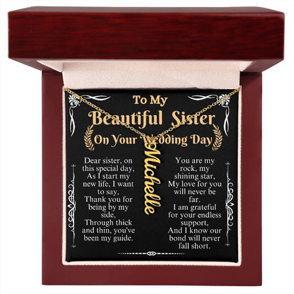 to my beautiful sister on your wedding day