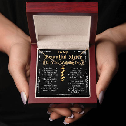 to my beautiful sister on your wedding day