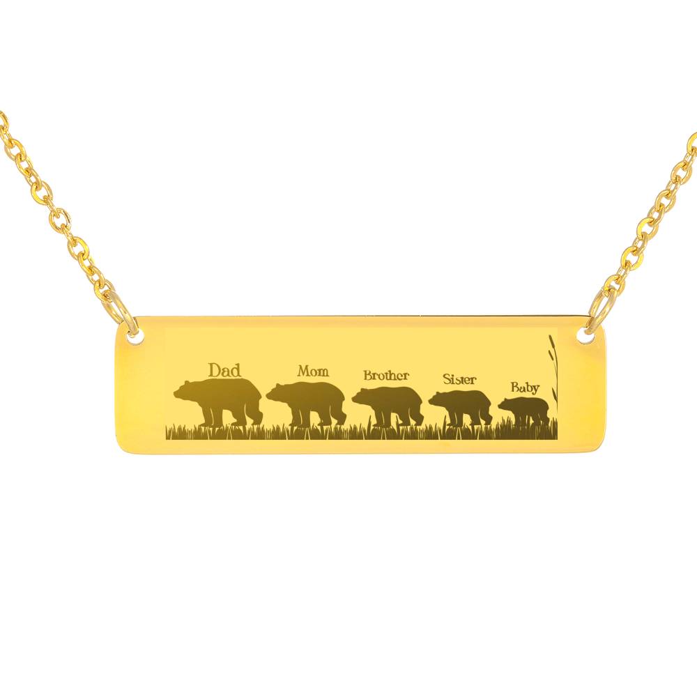 Mama Bear Necklace, Gift Mama Bear Bar Necklace, Cute Mom Gift, Mama Baby Necklace, Mom Baby Bear Cub Mama Bear Jewelry Christmas Gift #0812