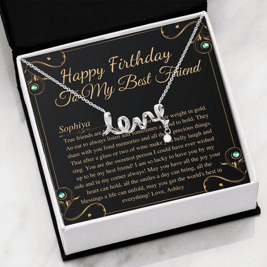 Friend Birthday Gift, Friend Birthday Jewelry, Friend Necklace or Bracelet, Happy Birthday Friend, in 14kt Gold Filled, Rose Gold, or Silver