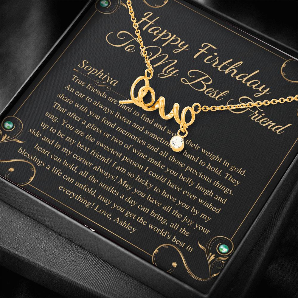 Friend Birthday Gift, Friend Birthday Jewelry, Friend Necklace or Bracelet, Happy Birthday Friend, in 14kt Gold Filled, Rose Gold, or Silver