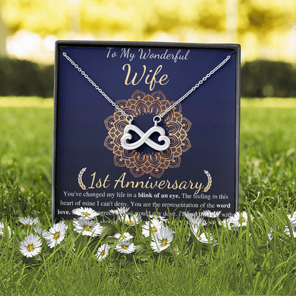 One Year Anniversary Gifts for Wife, Necklace For Her, 1st Wedding Anniversary Present From Husband,  To My Wife First Anniversary Present