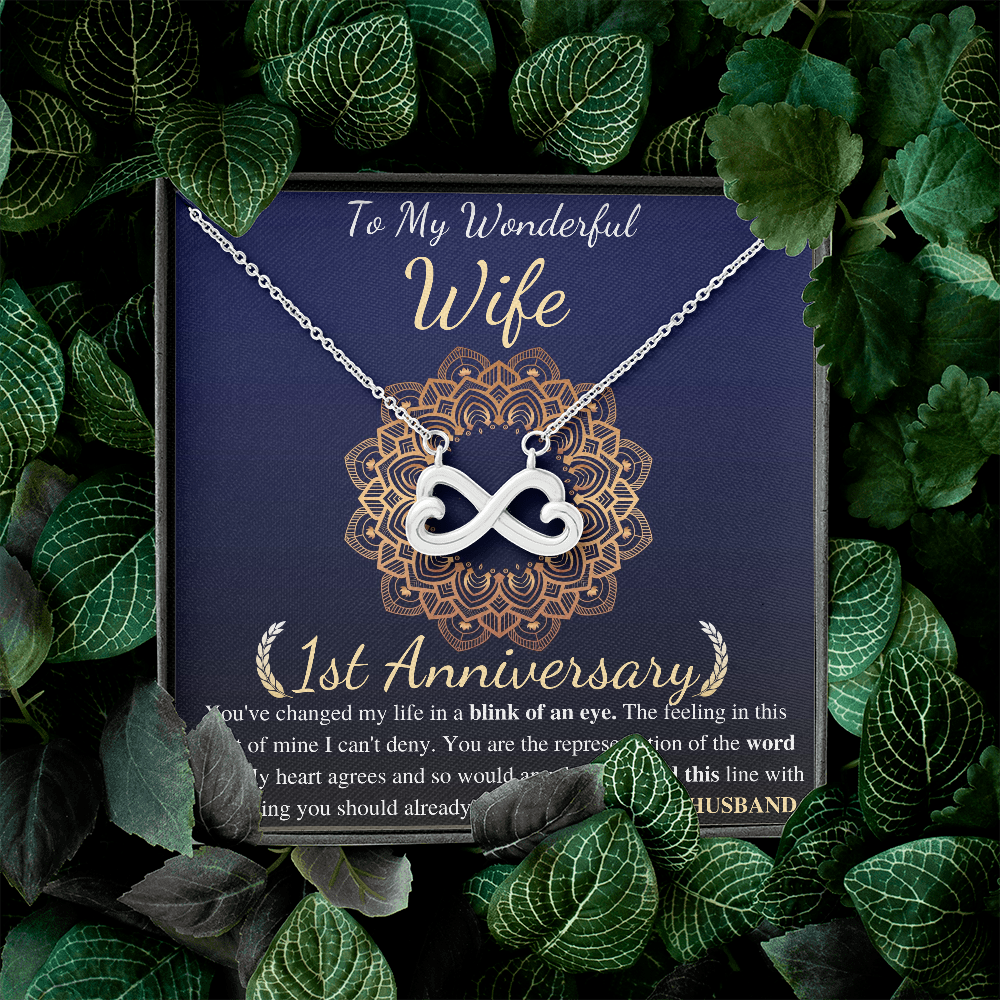 One Year Anniversary Gifts for Wife, Necklace For Her, 1st Wedding Anniversary Present From Husband,  To My Wife First Anniversary Present