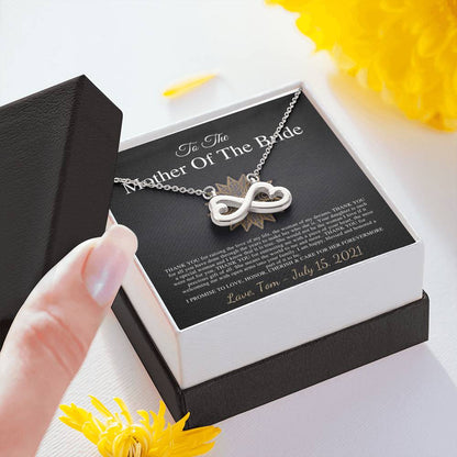 Infinity Heart,Mother of the Bride Gift from Groom,Mother in Law Wedding Necklace from Groom,Wedding Gift for Mother in Law from Groom #0181