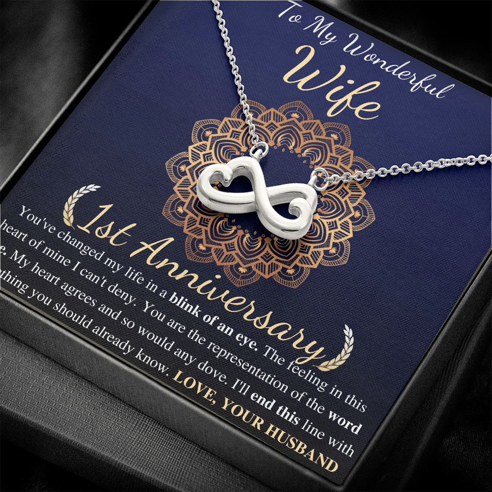 One Year Anniversary Gifts for Wife, Necklace For Her, 1st Wedding Anniversary Present From Husband,  To My Wife First Anniversary Present