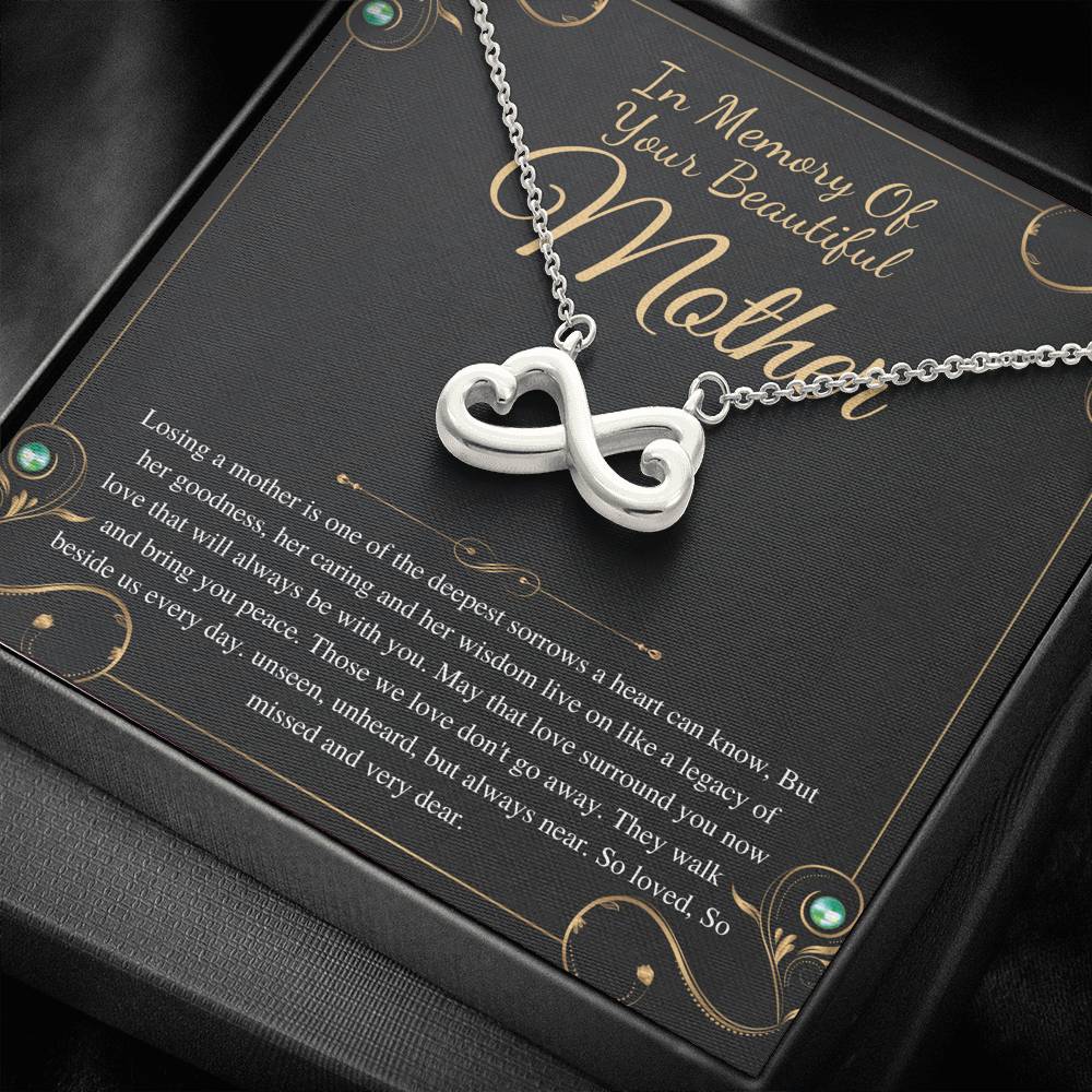 Memorial Gift Mom Loss of Mother, In Memory of Mom Sorry For Your Loss Of Mom Loss Of Loved One Condolence Gift, Infinity Heart #0309