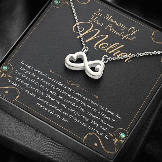 Memorial Gift Mom Loss of Mother, In Memory of Mom Sorry For Your Loss Of Mom Loss Of Loved One Condolence Gift, Infinity Heart #0309