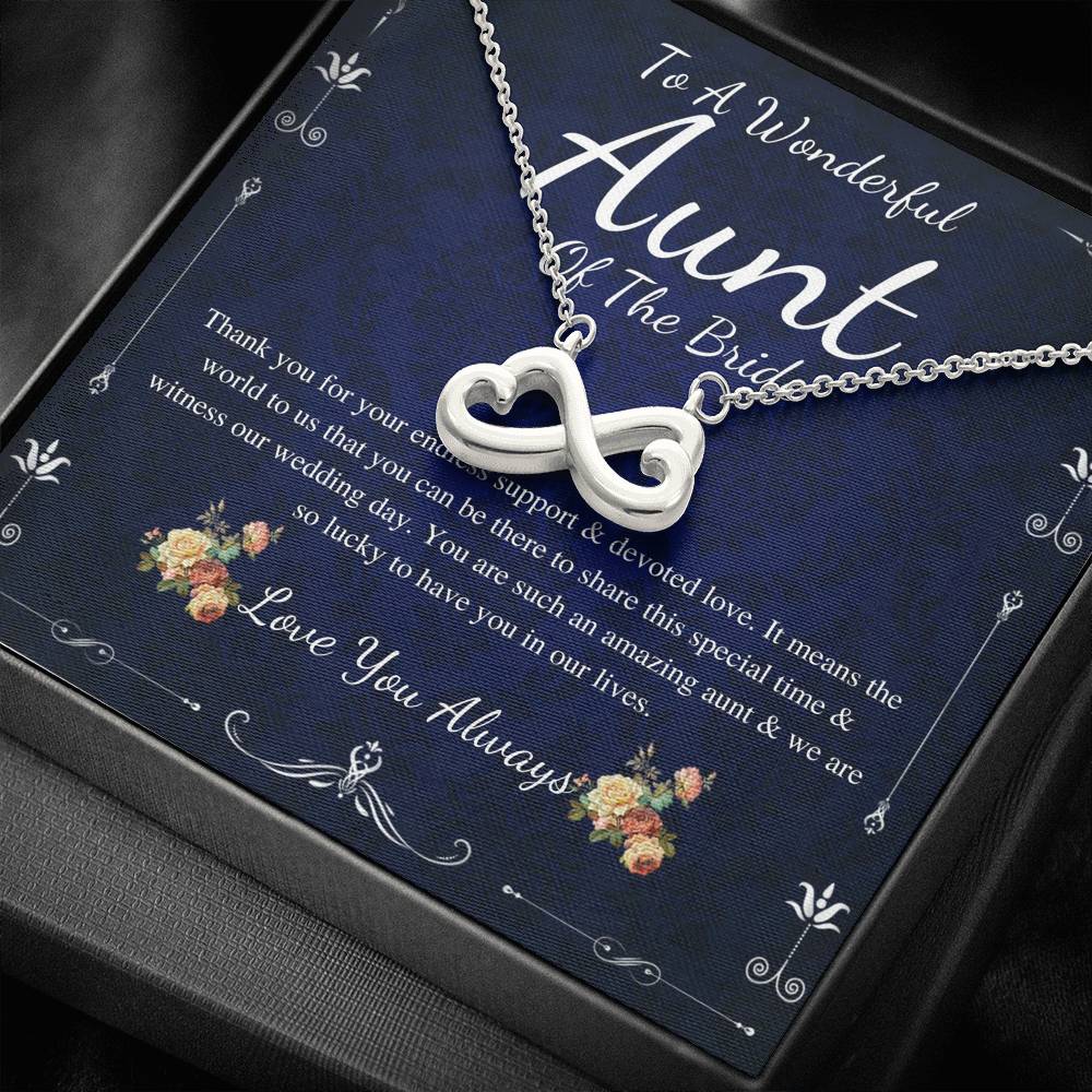 Infinity Heart, Aunt Of The Bride Necklace Gift Wedding Gift Fraom Bride And Groom Bridal Party Thank You Gift Aunt Wedding Jewelry #0160