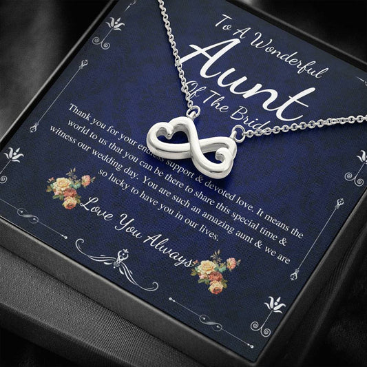 Infinity Heart, Aunt Of The Bride Necklace Gift Wedding Gift Fraom Bride And Groom Bridal Party Thank You Gift Aunt Wedding Jewelry #0160