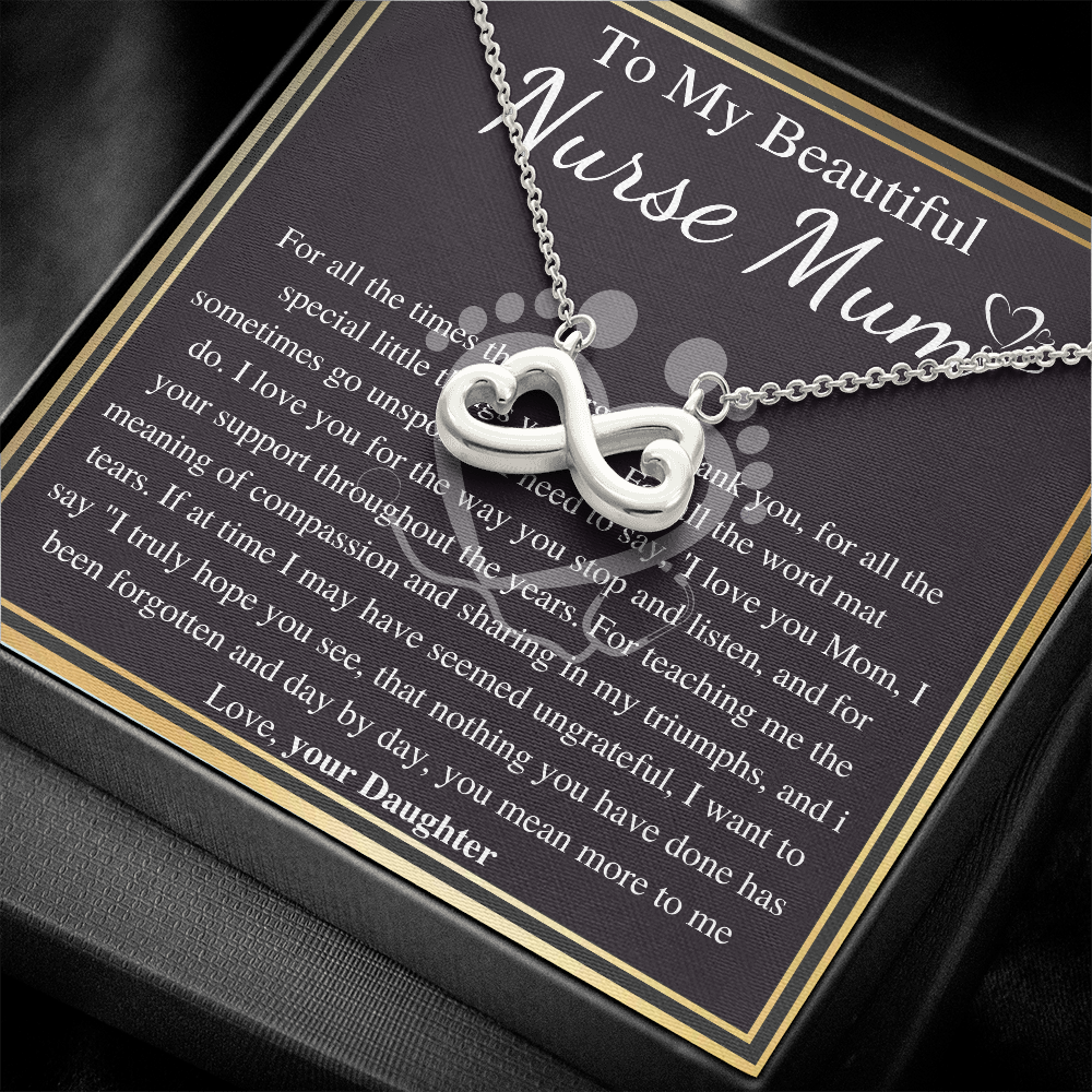 Nurse Mom Mother's Day Necklace, Nurse Mom jewelry on birthday, Nurse Hero Moms gift, keepsake gift with personalized messsge card