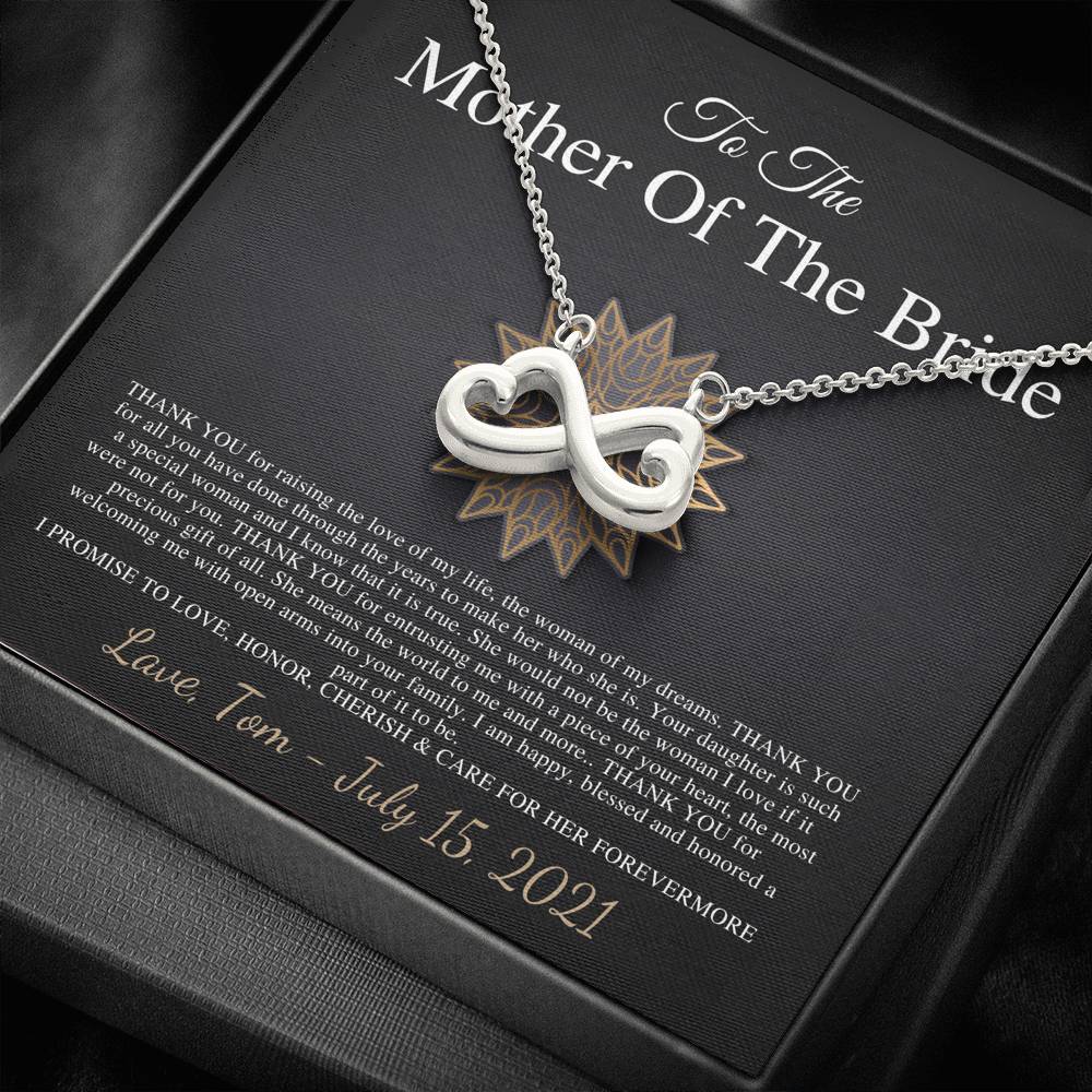Infinity Heart,Mother of the Bride Gift from Groom,Mother in Law Wedding Necklace from Groom,Wedding Gift for Mother in Law from Groom #0181