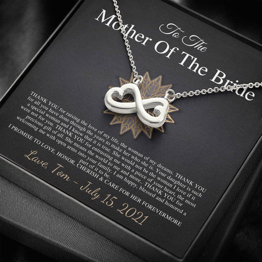 Infinity Heart,Mother of the Bride Gift from Groom,Mother in Law Wedding Necklace from Groom,Wedding Gift for Mother in Law from Groom #0181