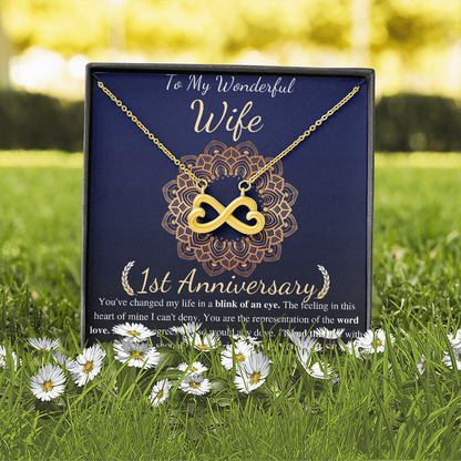 One Year Anniversary Gifts for Wife, Necklace For Her, 1st Wedding Anniversary Present From Husband,  To My Wife First Anniversary Present