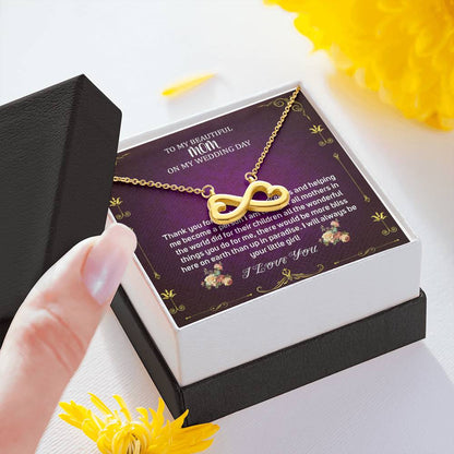 Infinity Heart Necklace To My Mom On My Wedding Day Mother Of The Bride Necklace From Bride Mother Of The Bride Gift From Daughter #0034