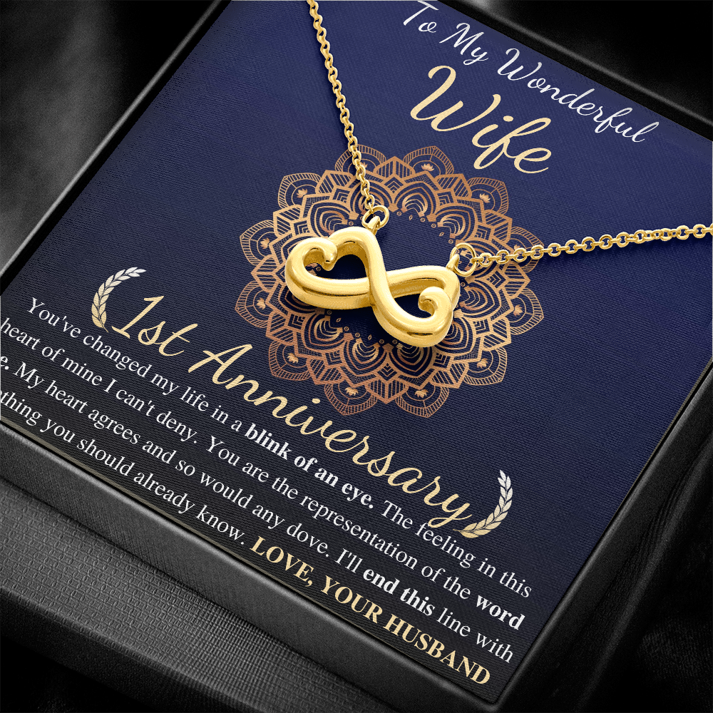 One Year Anniversary Gifts for Wife, Necklace For Her, 1st Wedding Anniversary Present From Husband,  To My Wife First Anniversary Present