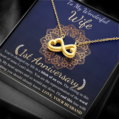 One Year Anniversary Gifts for Wife, Necklace For Her, 1st Wedding Anniversary Present From Husband,  To My Wife First Anniversary Present