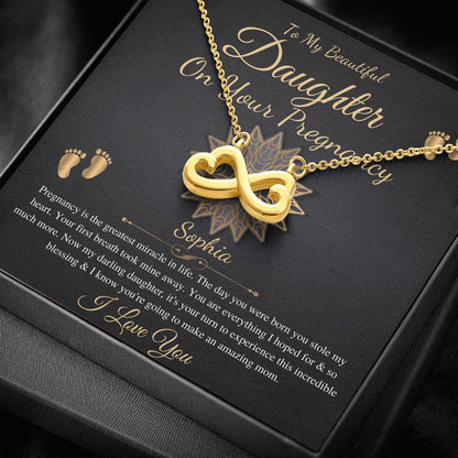 Pregnant Daughter Gift From Mother,First Time Mom Gift For Daughter, Congratulations Pregnancy Gift, New Mom Necklace, Infinity Heart #02014