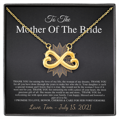 To My Mother on My Wedding Day, Bride Mom Gift for Mother of The Bride Gift from groom Gift form son in law,  Necklace Gift Wedding Jewelry