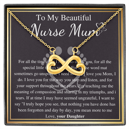 Nurse Mom Mother's Day Necklace, Nurse Mom jewelry on birthday, Nurse Hero Moms gift, keepsake gift with personalized messsge card