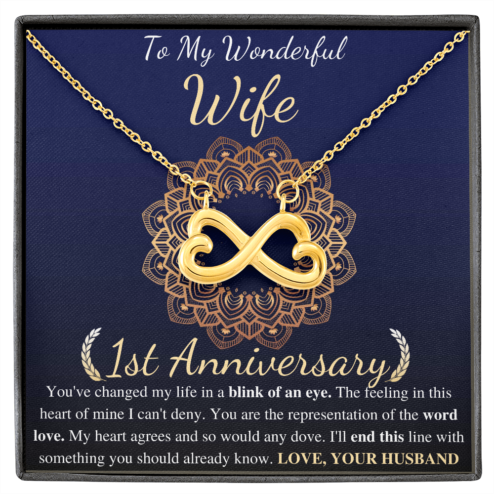 One Year Anniversary Gifts for Wife, Necklace For Her, 1st Wedding Anniversary Present From Husband,  To My Wife First Anniversary Present