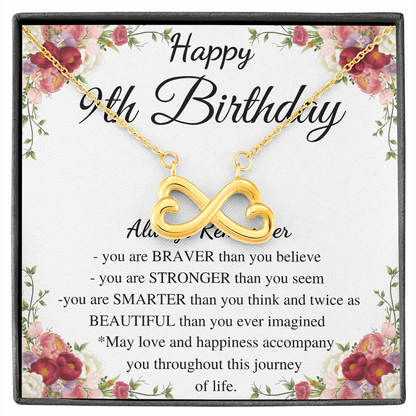 9th Birthday Gift Necklace • Happy 9th Birthday • Meaningful Birthday Gift for Her • Custom Birthday Gift , gift for daughter