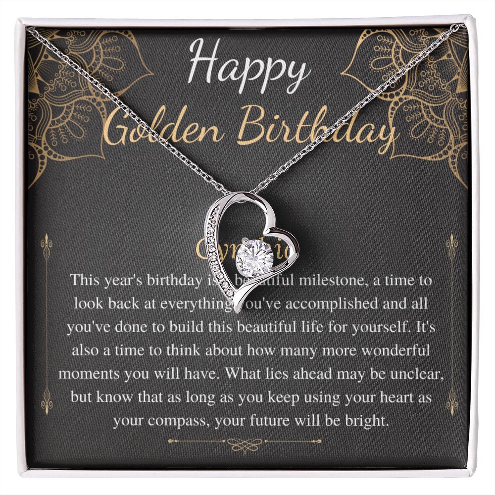 Golden Birthday Gift Necklace, Happy Golden Birthday, Personalized Birthday Gift,Meaningful Birthday Gift for Her,Custom Birthday Gift Cynthia