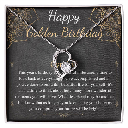 Golden Birthday Gift Necklace, Happy Golden Birthday, Personalized Birthday Gift,Meaningful Birthday Gift for Her,Custom Birthday Gift Cynthia