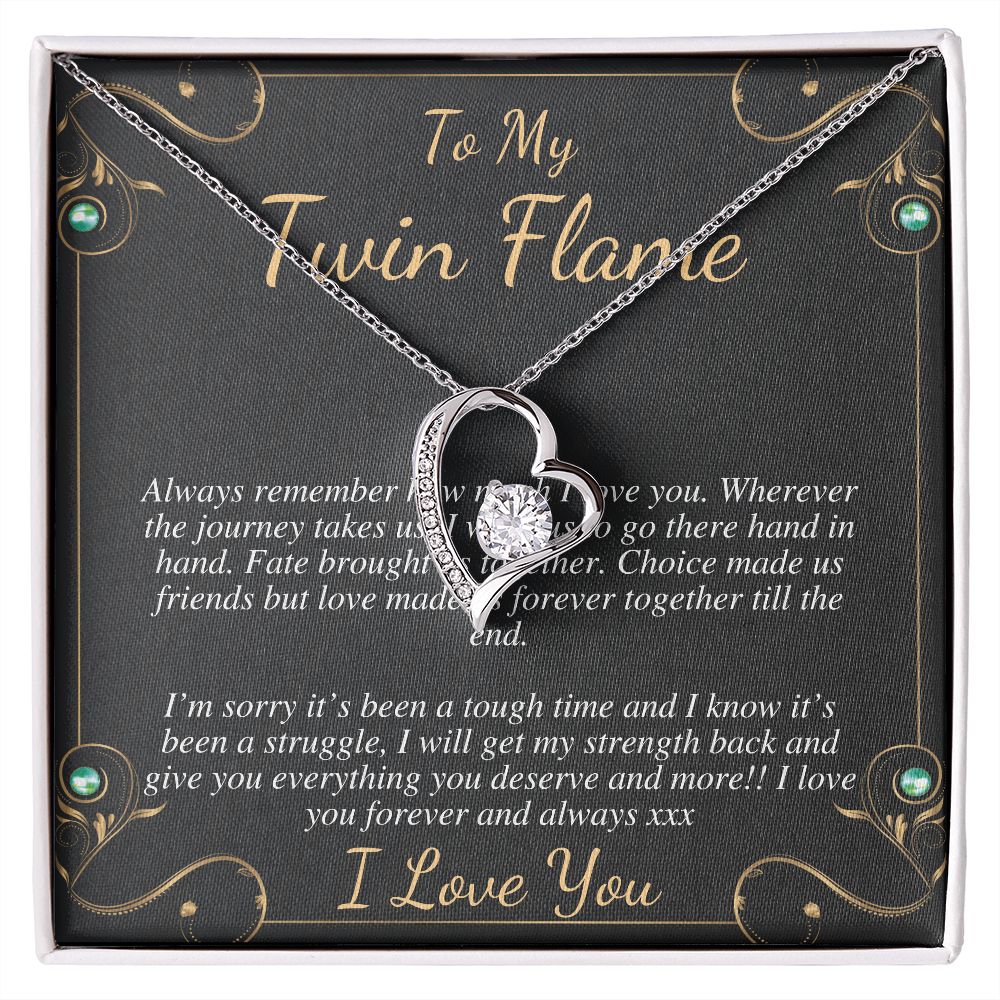 Gift For Meaningful Twin Flame Heart Necklace, Gift for Wife, Twin Flame Jewelry, Twin Flame Gift, To My Twin Flame julia