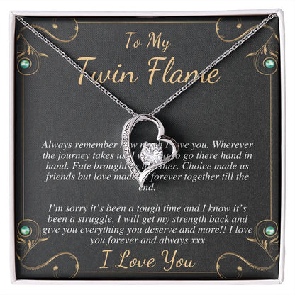 Gift For Meaningful Twin Flame Heart Necklace, Gift for Wife, Twin Flame Jewelry, Twin Flame Gift, To My Twin Flame julia