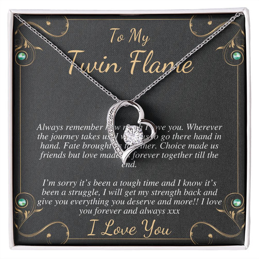 Gift For Meaningful Twin Flame Heart Necklace, Gift for Wife, Twin Flame Jewelry, Twin Flame Gift, To My Twin Flame julia