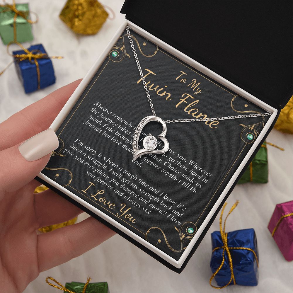 Gift For Meaningful Twin Flame Heart Necklace, Gift for Wife, Twin Flame Jewelry, Twin Flame Gift, To My Twin Flame julia