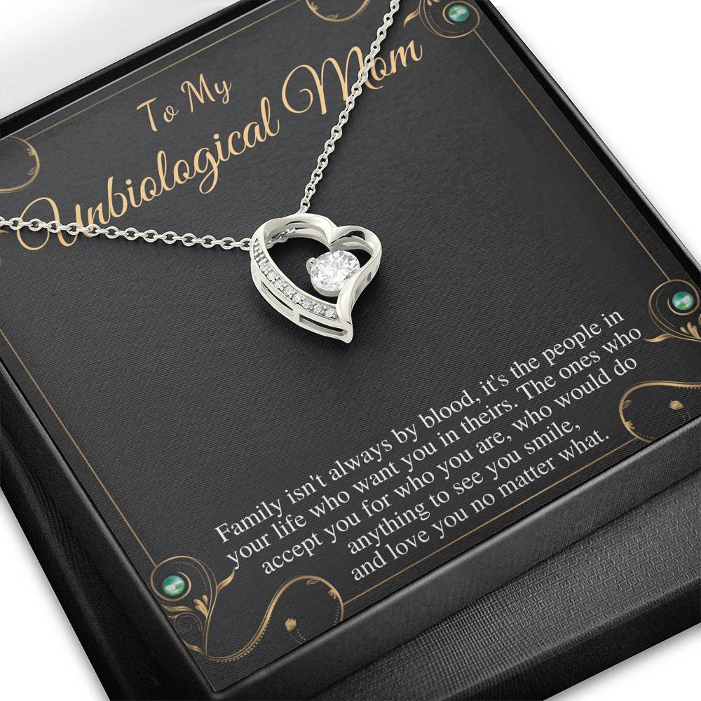To My Unbiological Mom Gift, Mother's Day Gift Necklace, Mother Daughter Gift, Gift for Bonus Mom, Stepmom, Unbiological Mom Birthday #0524